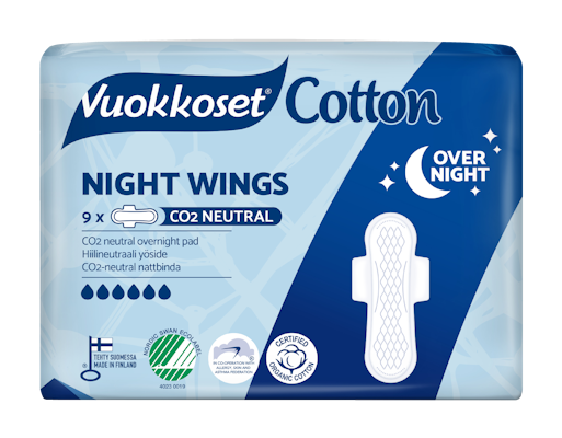 Vuokkoset Cotton Night Wings yöside 9 kpl