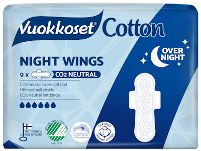 Vuokkoset Cotton Night Wings yöside 9 kpl