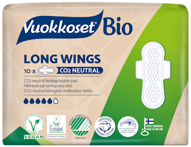 Vuokkoset Bio Long Wings ohutside 10 kpl