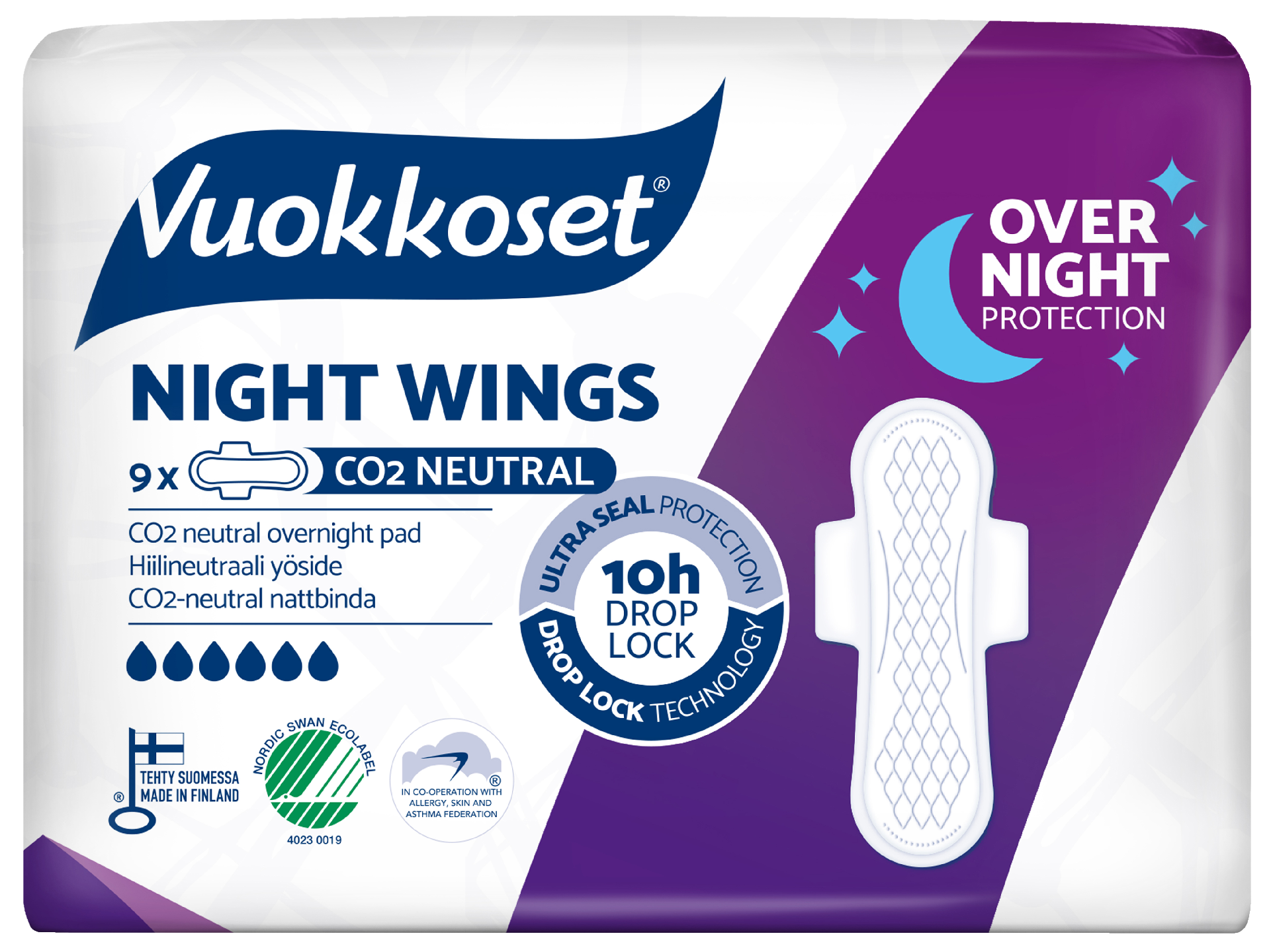 Vuokkoset slim side 9kpl night wings