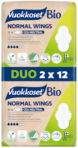 Vuokkoset Bio Normal Wings ohutside 2x12 kpl