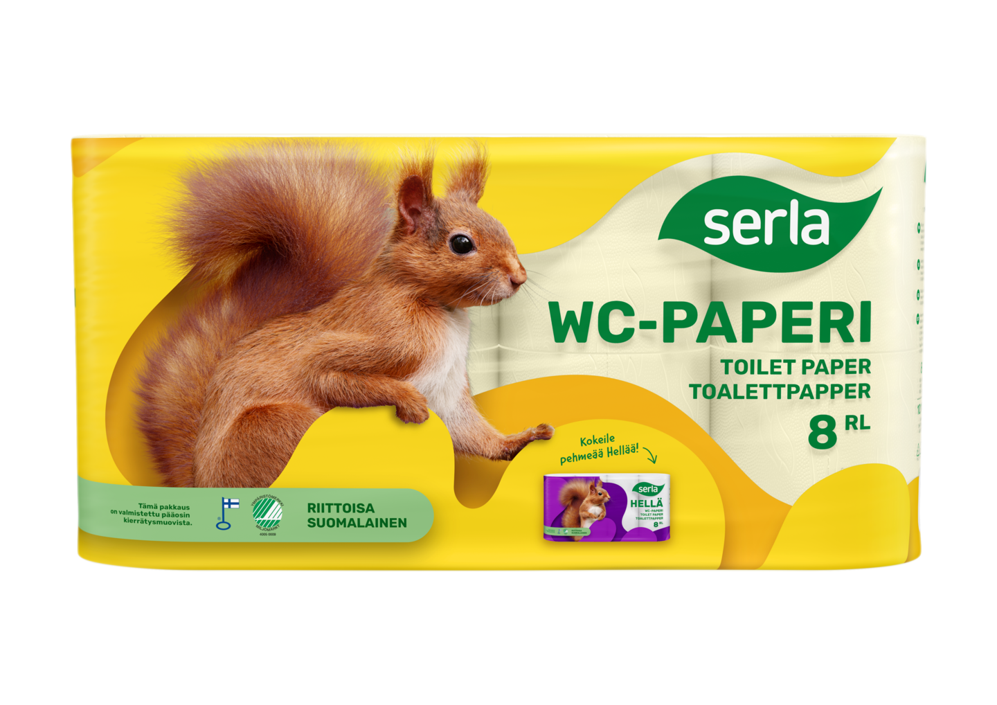 Serla wc-paperi 8 rl keltainen