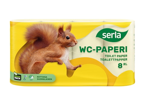 Serla wc-paperi 8 rl keltainen