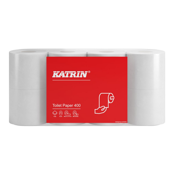 Katrin wc-paperi 400 valkoinen 2-krs 8rll