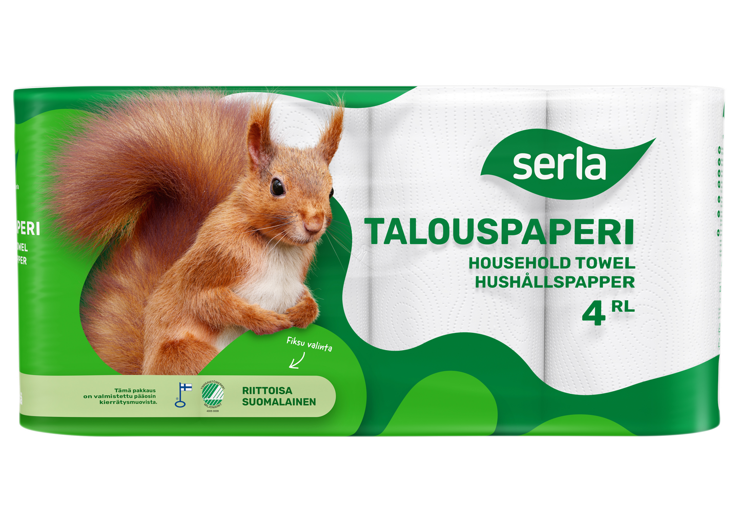 Serla talouspaperi 4rl valkoinen