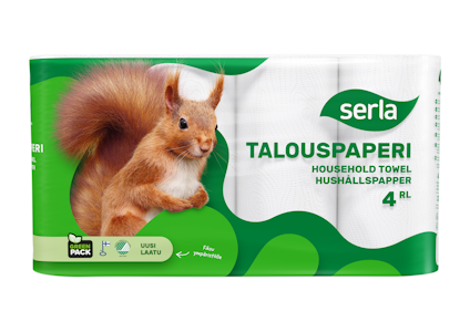 Serla talouspaperi 4rl valkoinen