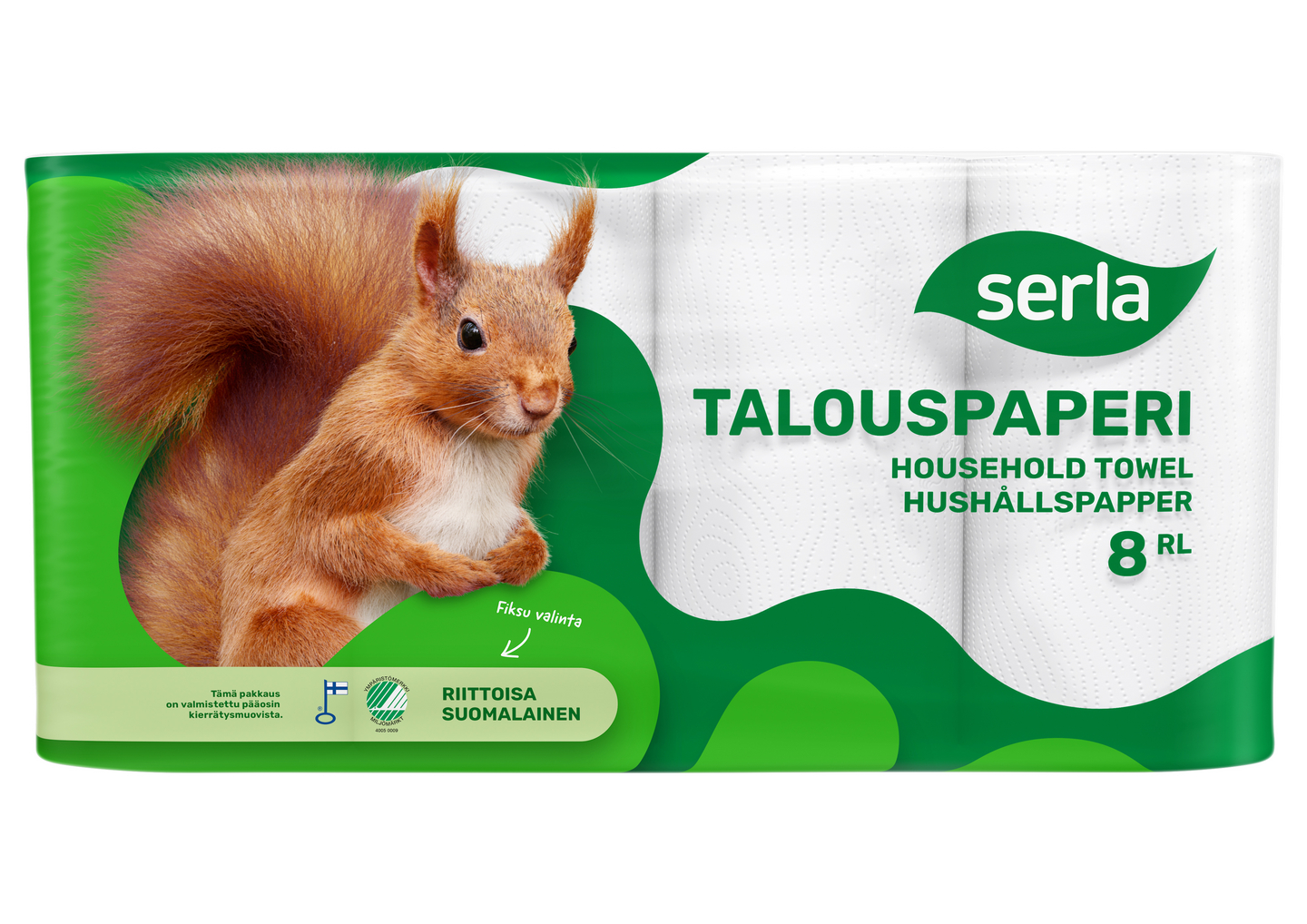 Serla talouspaperi 8rl valkoinen myymälälava