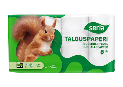 Serla talouspaperi 8rl valkoinen