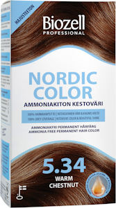 Biozell Professional Nordic Color kestoväri 5.34 2x60ml Warm Chestnut ammoniakiton