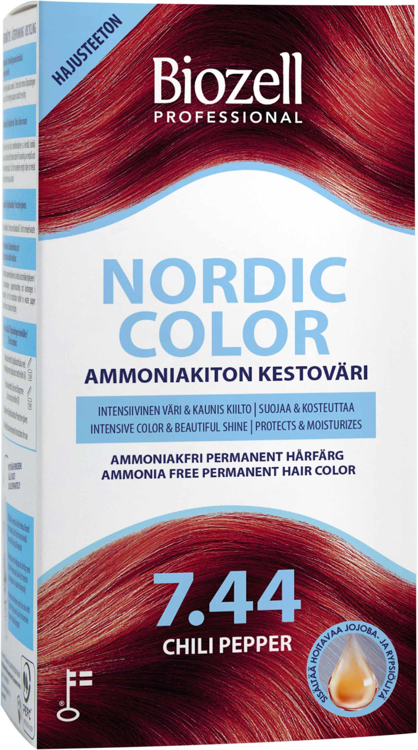 Biozell Professional Nordic Color kestoväri 7.44 2x60ml Chili Pepper ammoniakiton