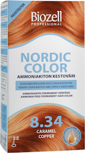 Biozell Professional Nordic Color kestoväri 8.34 2x60ml Caramel Copper ammoniakiton