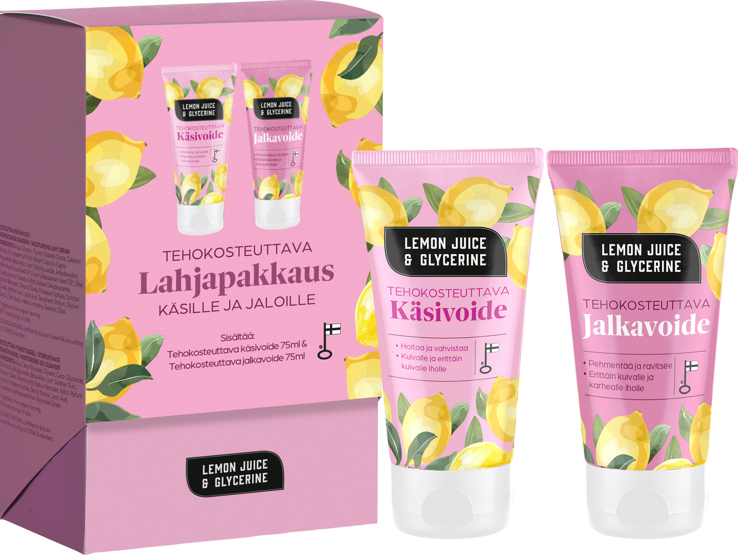 Lemon Juice + Glycerine Lahjapakkaus tehokosteuttavat käsi- ja jalkavoide