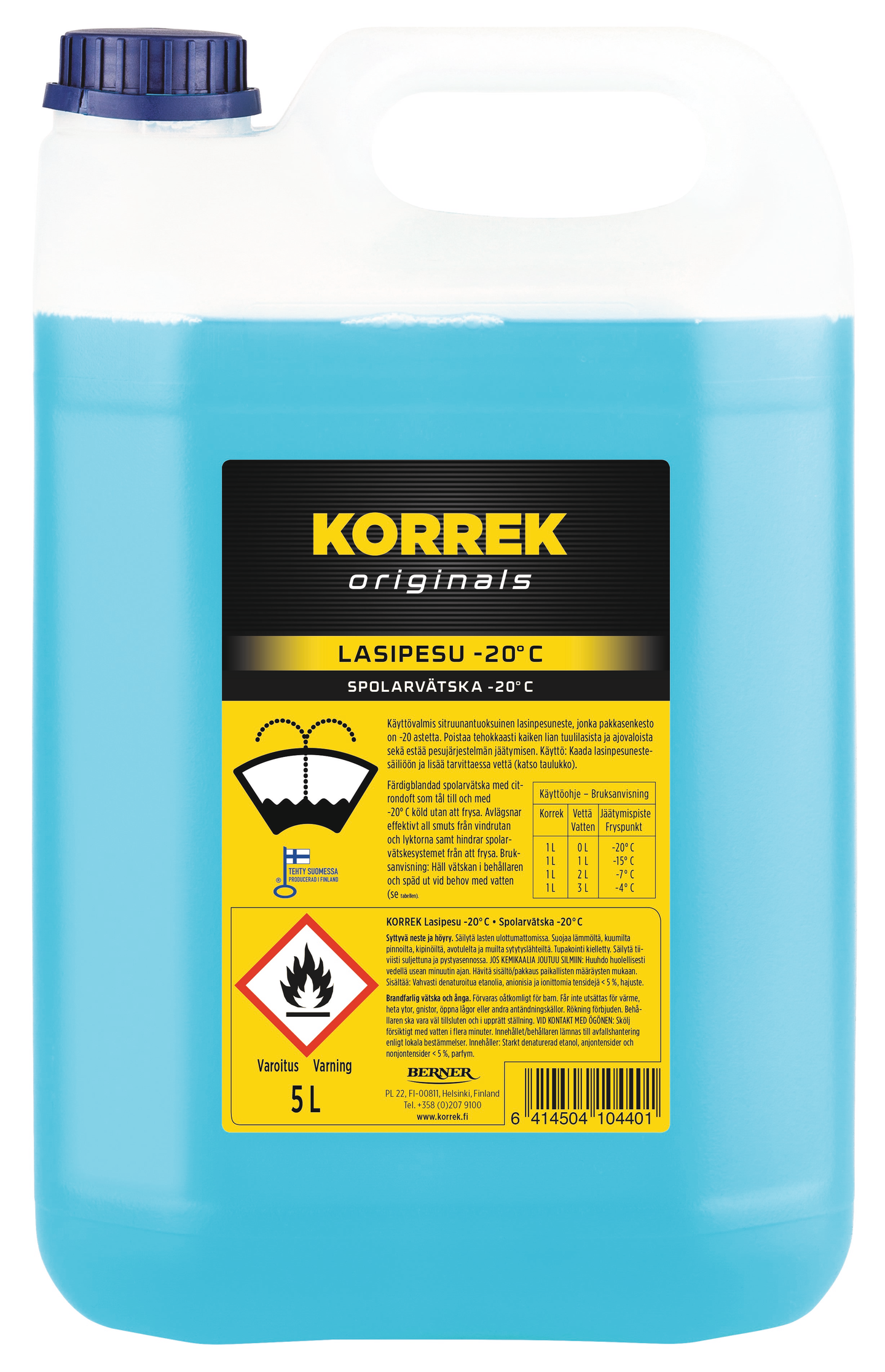 Korrek lasipesuneste 5L -20c