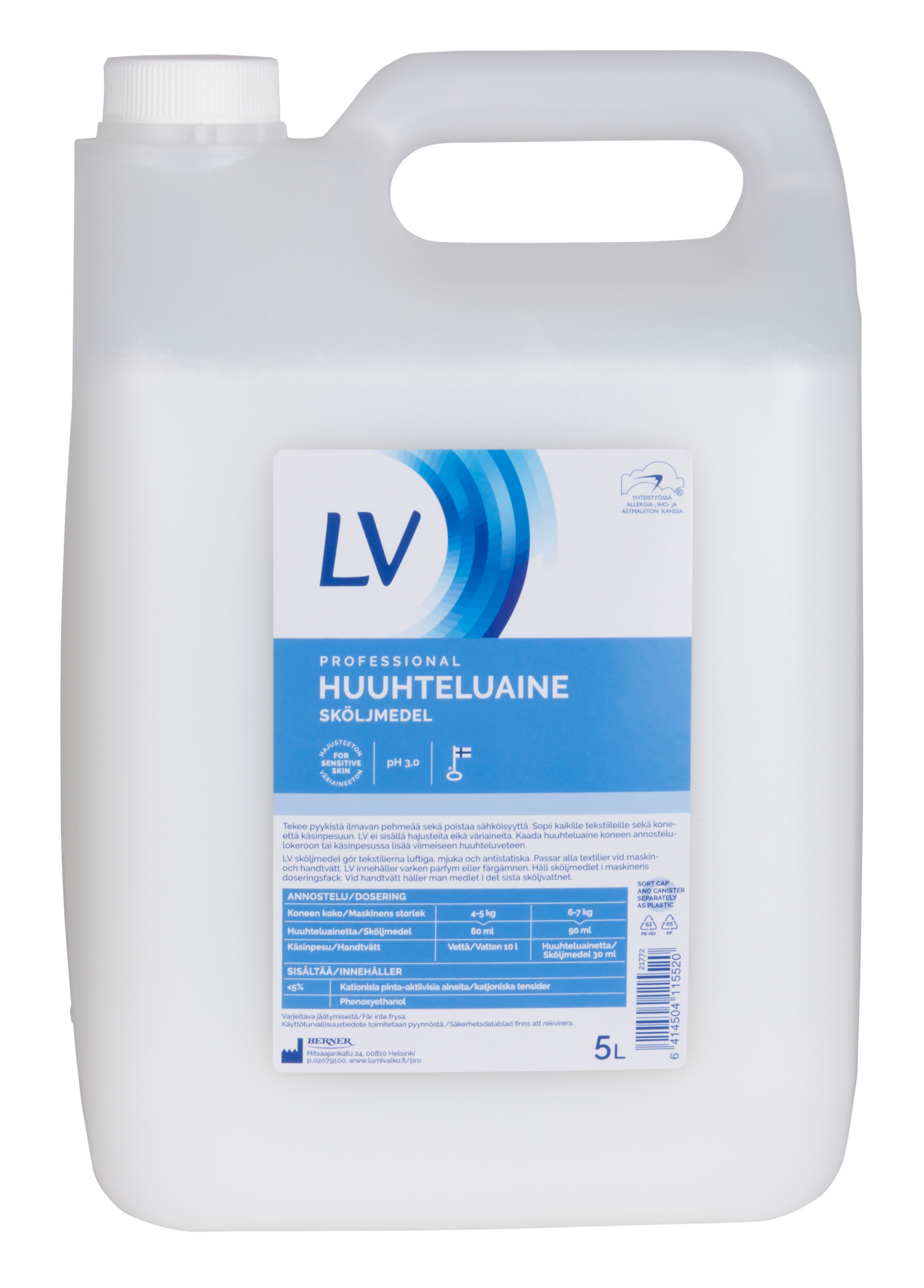 LV Tekstiilien huuhteluaine 5 L