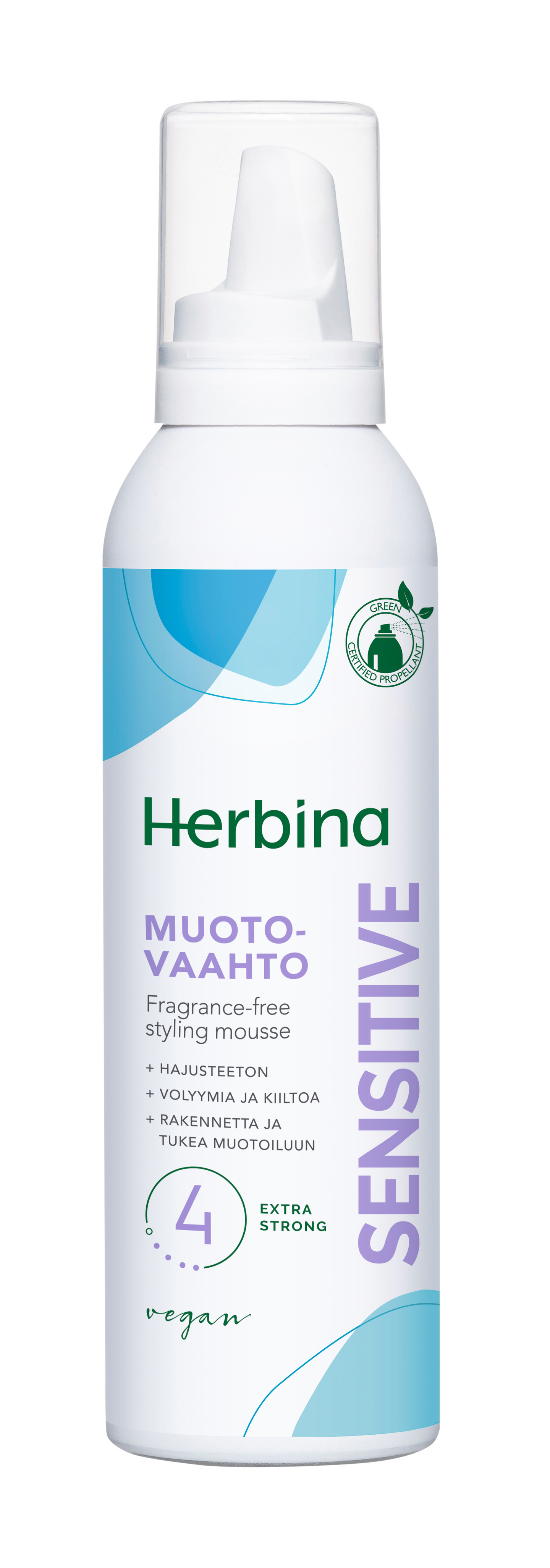 Herbina muotovaahto 200ml Sensitive Extra Strong hajusteeton