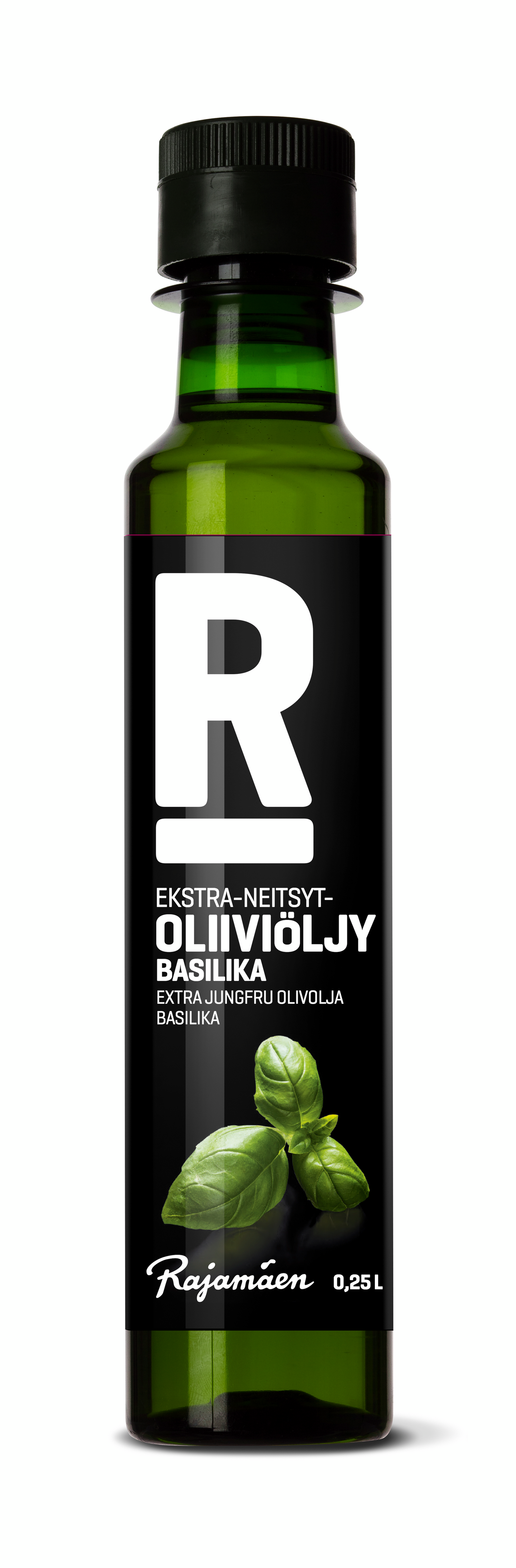 Rajamäen ekstra-neitsyt-oliiviöljy 0,25l basilika