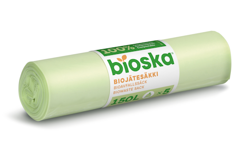 Bioska 5kpl 150L 750x1150x0.035 natural biojätesäkki