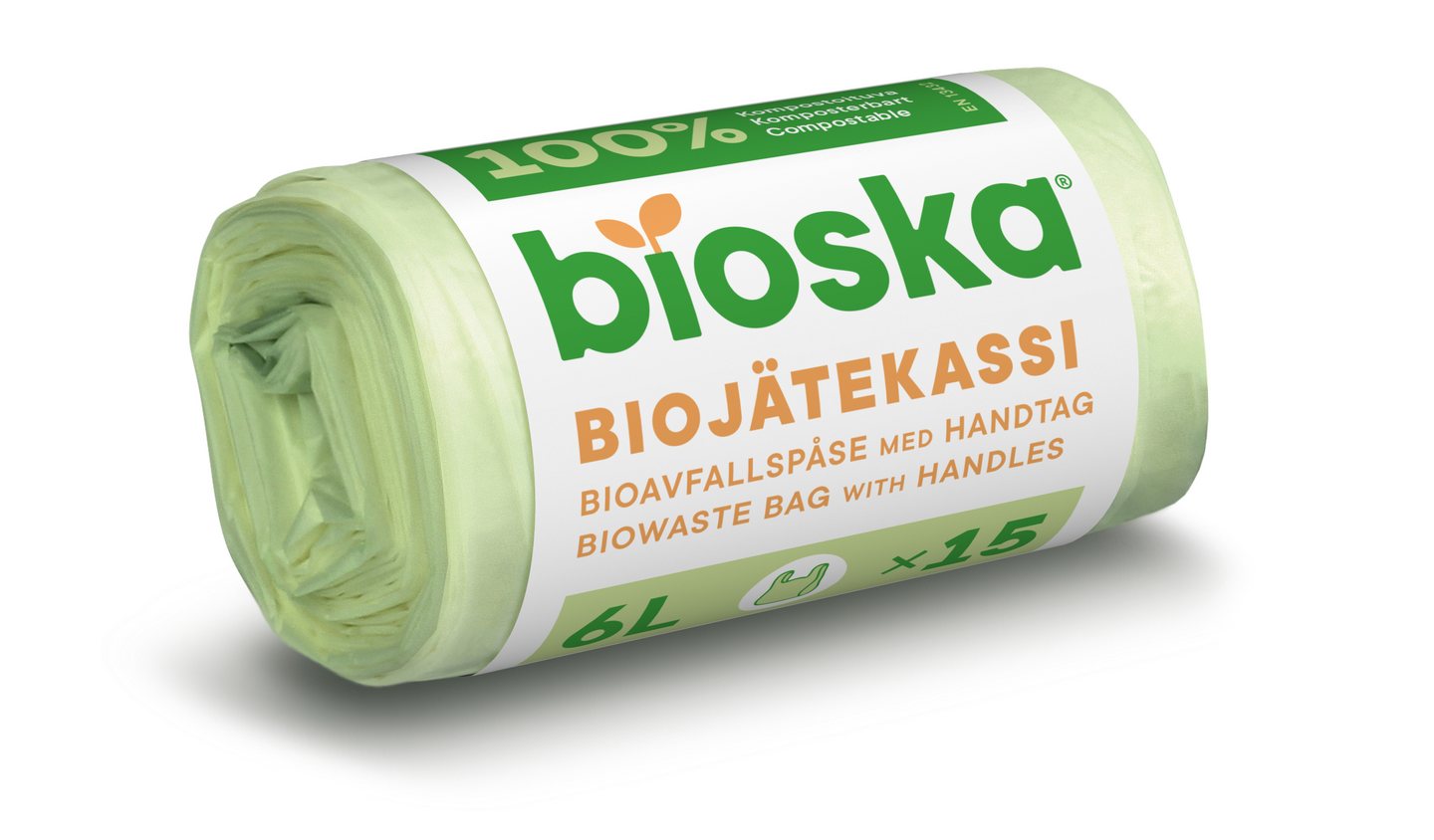 Bioska Mini biojätekassi 6l 15kpl natural 290x400x0,014