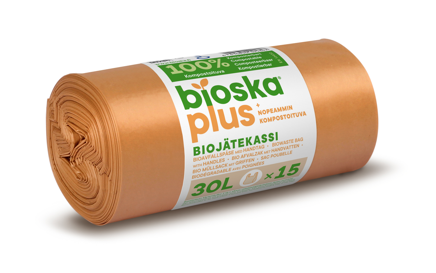 Sanka-Bioska+ biojätekassi 30L 15kpl ruskea 480x550mm