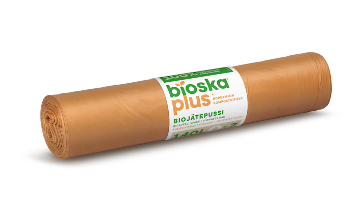 Bioska+ 7kpl 140L 850x1400x0.02 ruskea biojäteastian suojasäkki