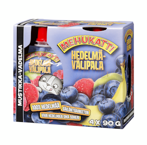 Mehukatti hedelmävälipala 4x90g must-vad