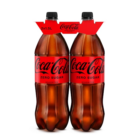Coca-Cola Zero 1,5l 2-pack virvoitusjuoma