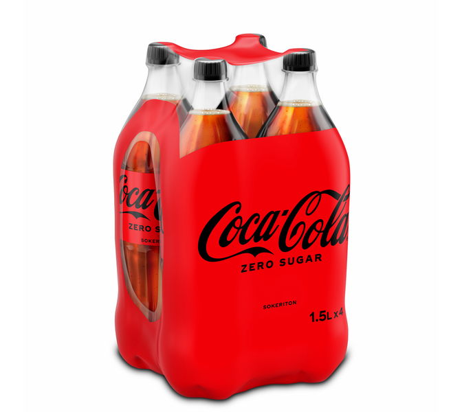 Coca-Cola Zero 1,5l 4-pack virvoitusjuoma