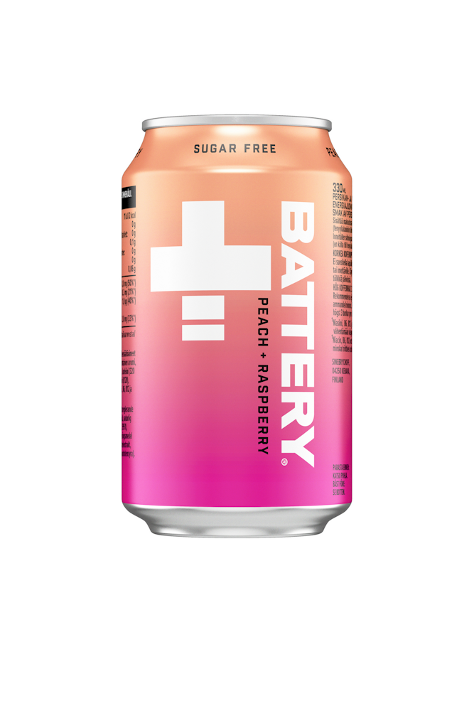 Battery Sugar free Peach-Raspberry sokeriton energiajuoma 0,33l ...