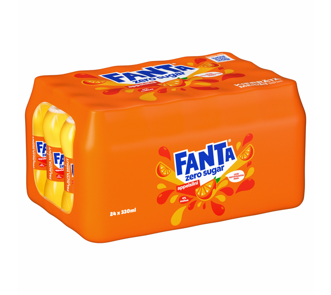 Fanta Appelsiini sokeriton 0,33l 24-pack | K-Ruoka Verkkokauppa
