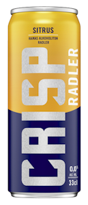 Crisp Radler Citrus alkoholiton vaalea lager olut 0% 0,33l