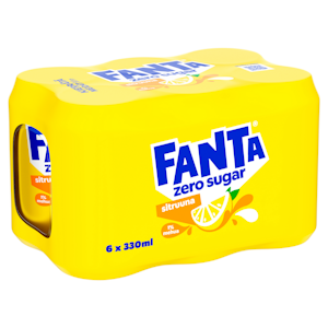 Fanta Lemon sokeriton virvoitusjuoma 0,33l 6-pack