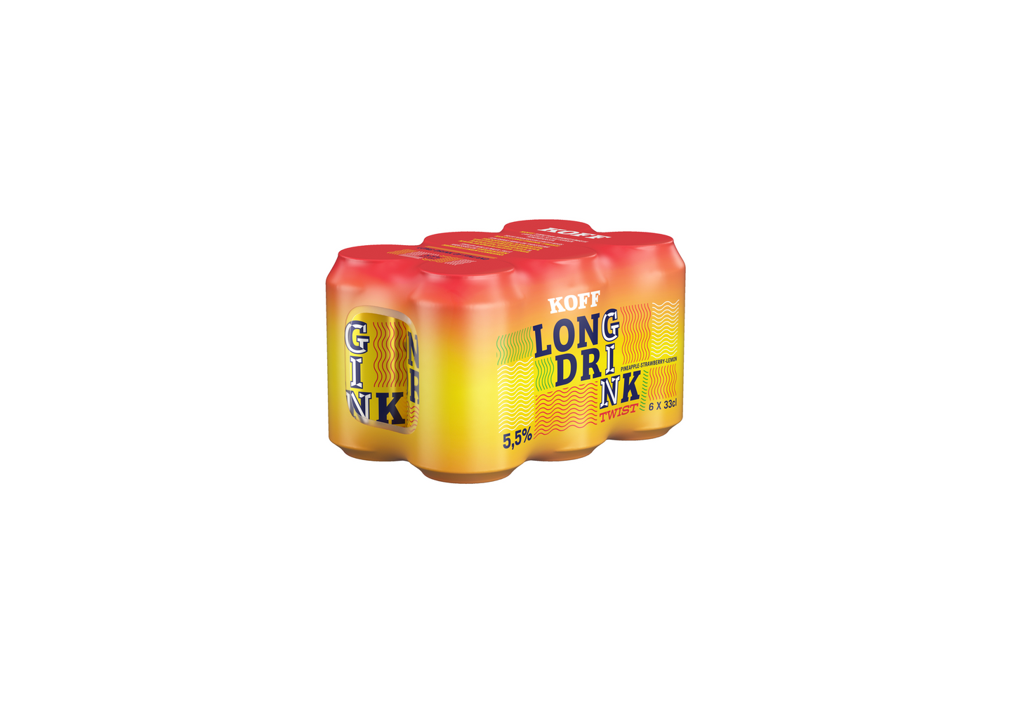 Koff Twist Pineapple Strawberry Lemon Gin Long Drink 5,5% 0,33l 6-pack DOLLY
