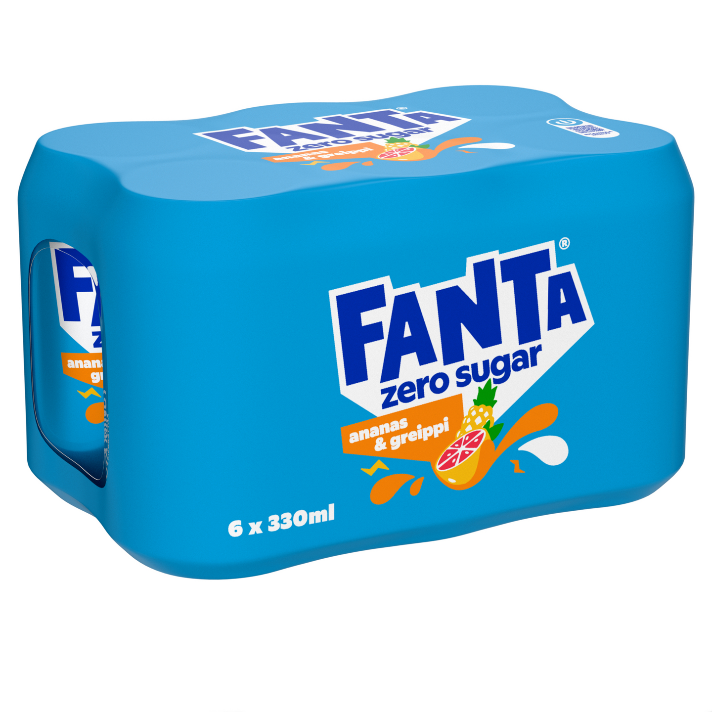 Fanta Zero Ananas & Greippi virvoitusjuoma 0,33l 6-pack