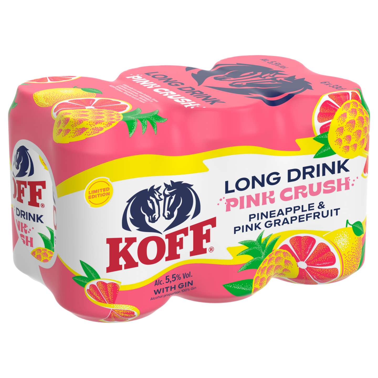 Koff Long Drink Pink Crush Pineapple 5,5 % 0,33l 6-pack
