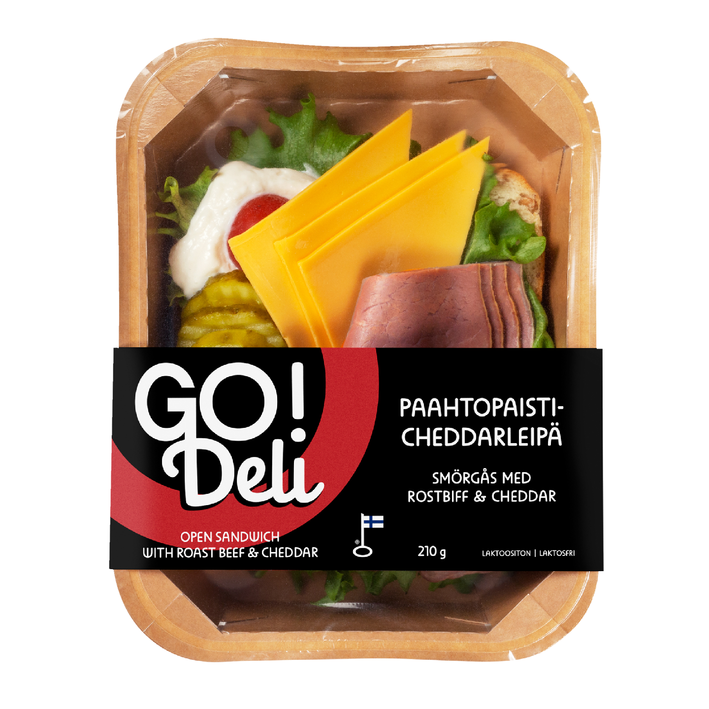 GO! Deli paahtopaisti-cheddarleipä 210 g