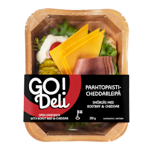 GO! Deli paahtopaisti-cheddarleipä 210 g