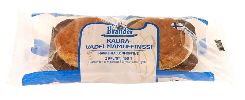 Brander kaura-vadelmamuffinssi gluteeniton 2kpl/160g