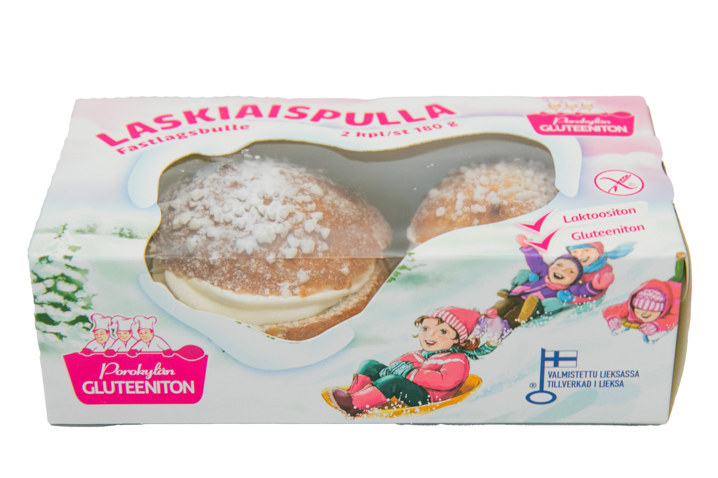 Porokylän Leipomo Oy Laskiaispulla 2 kpl / 180 g, gluteeniton