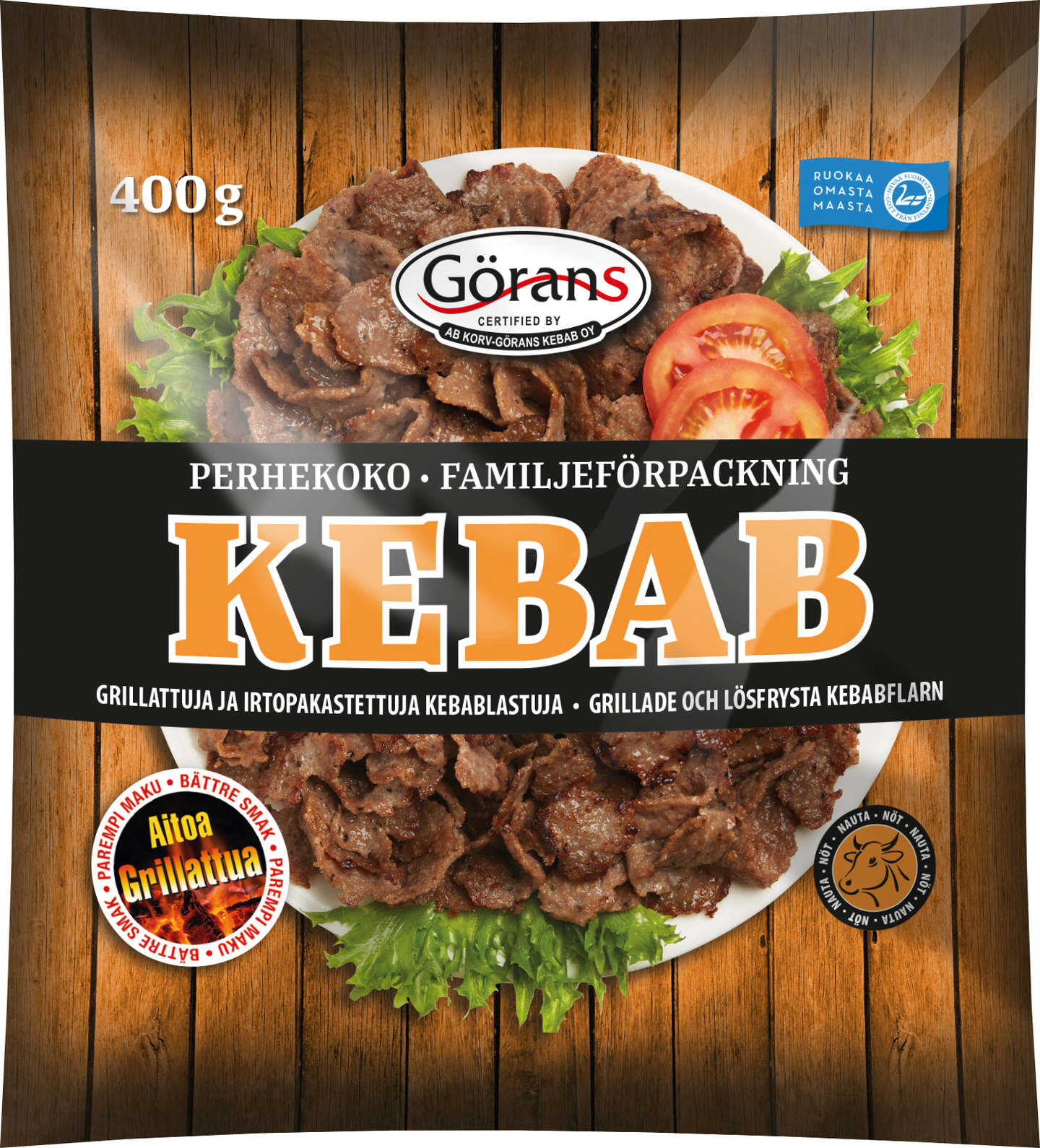 Görans grillattuja ja irtopakastettuja kebablastuja 400g perhekoko pakaste  | K-Ruoka Verkkokauppa