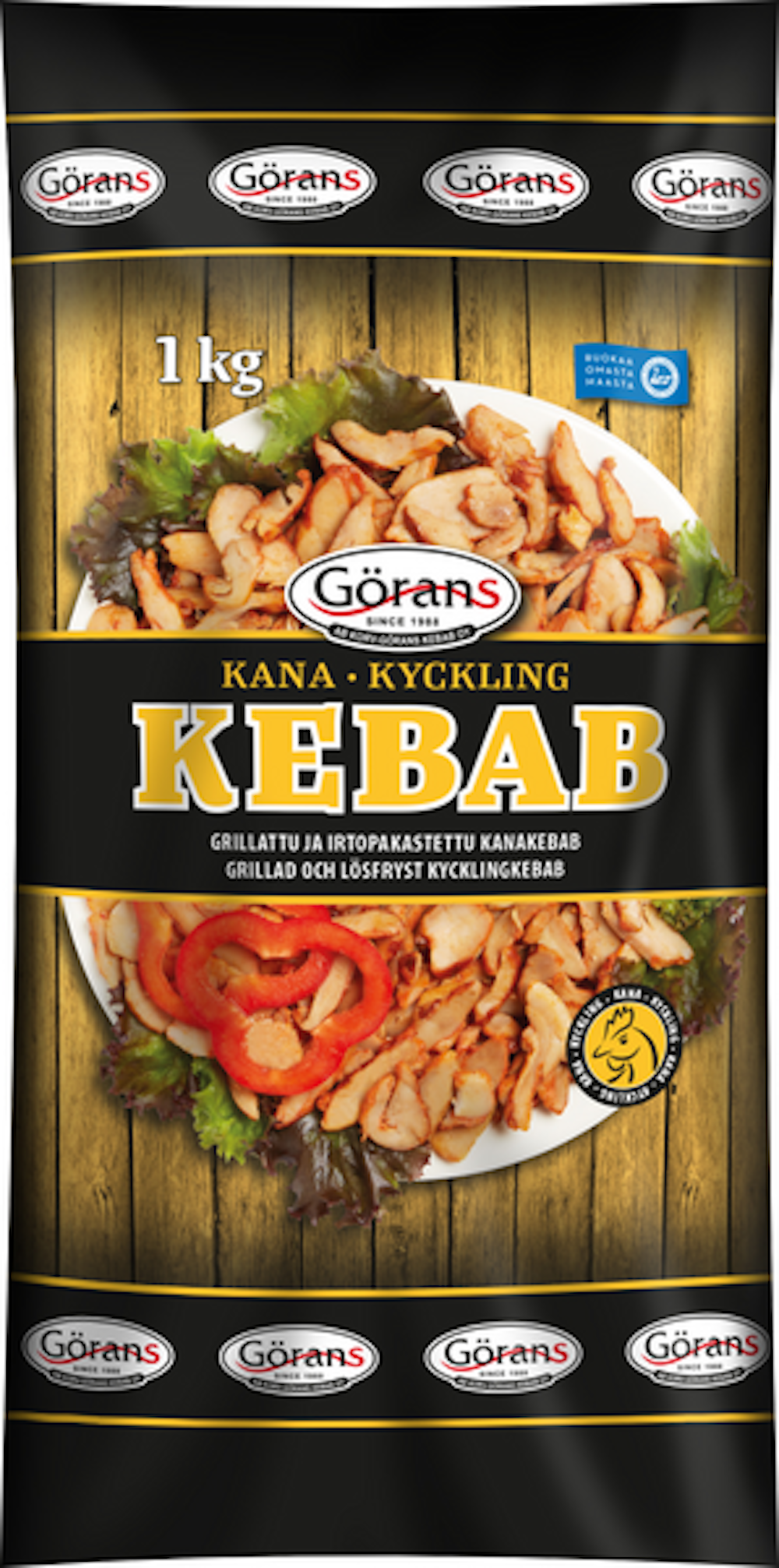 Görans grillattu kanakebab 1kg irtopakaste — HoReCa-tukku Kespro