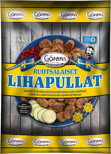 Görans Ruotsalaiset lihapullat kypsä 1,5kg pakaste | K-Ruoka Verkkokauppa