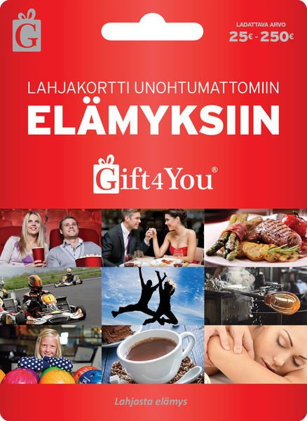 Gift4You Elämykset avoin lahjakortti