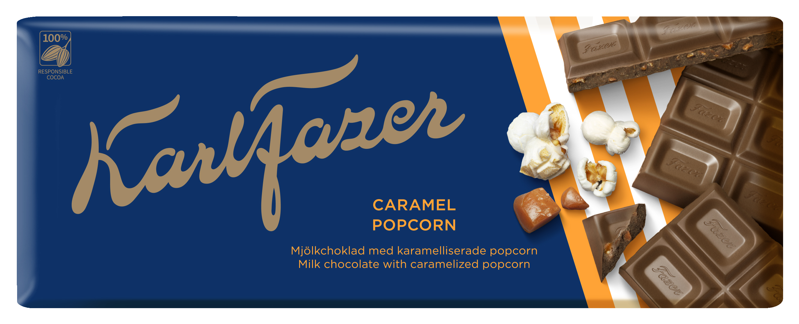 Fazer Caramel Popcorn suklaalevy 200g 1/4 LAVA