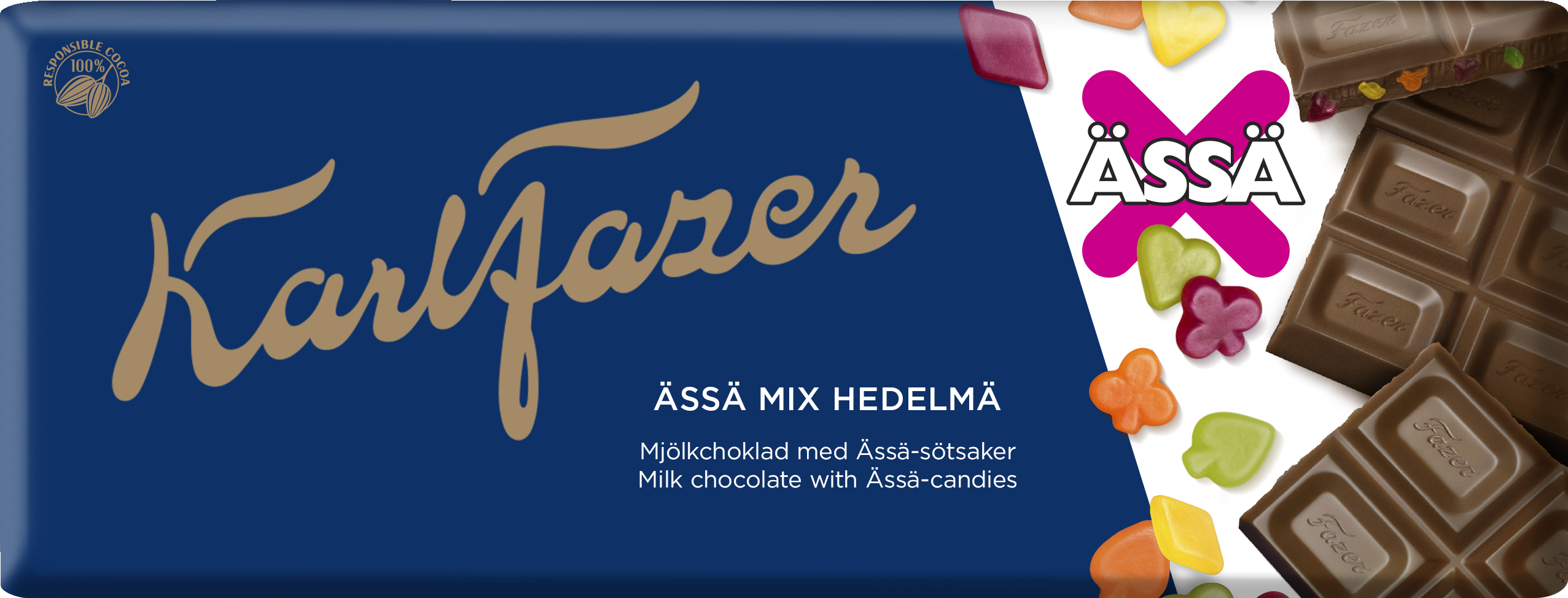 Karl Fazer suklaalevy 200g Ässä mix hedelmä