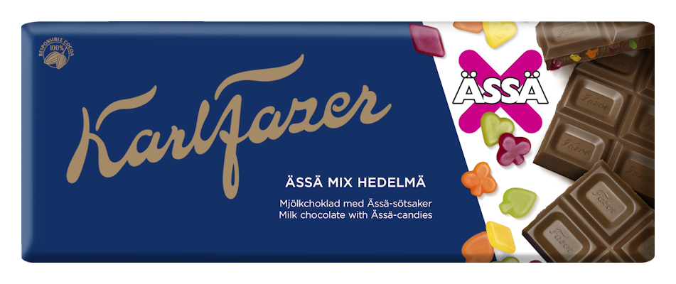 Karl Fazer Ässä Mix Hedelmä suklaalevy 200g
