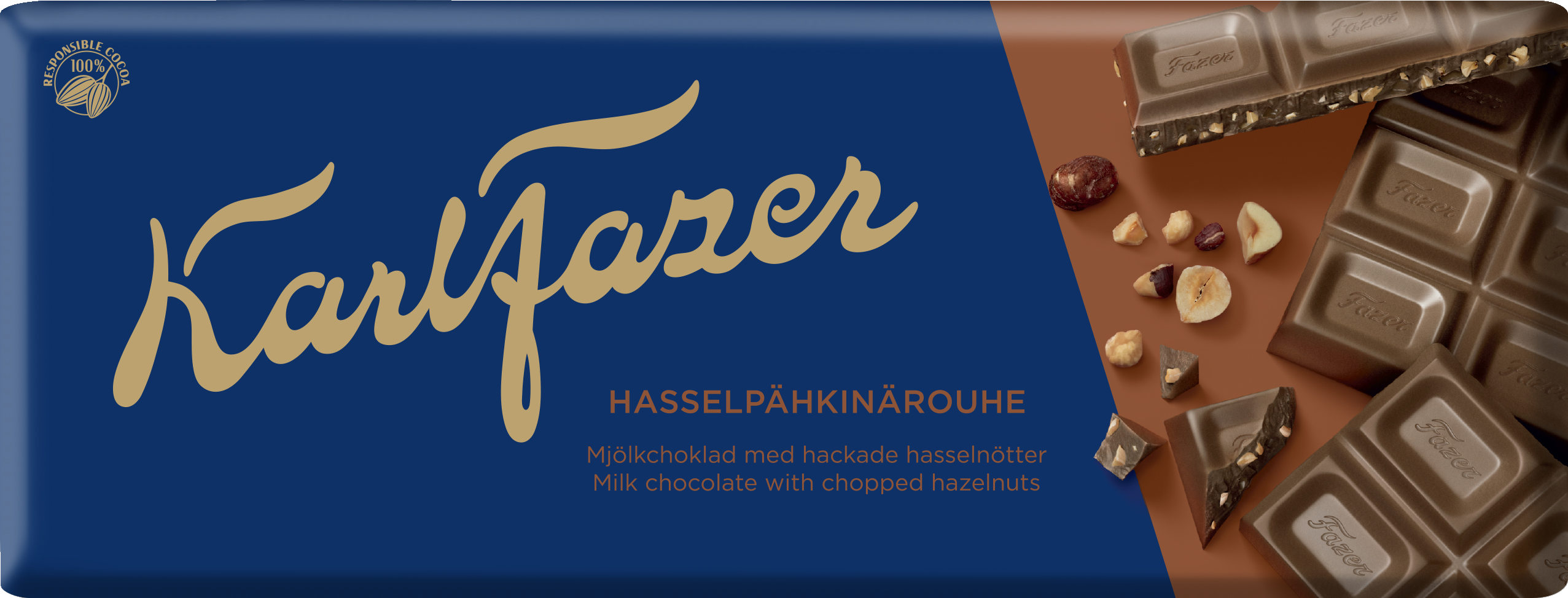 Karl Fazer suklaalevy 180g hasselpähkinä rouhe