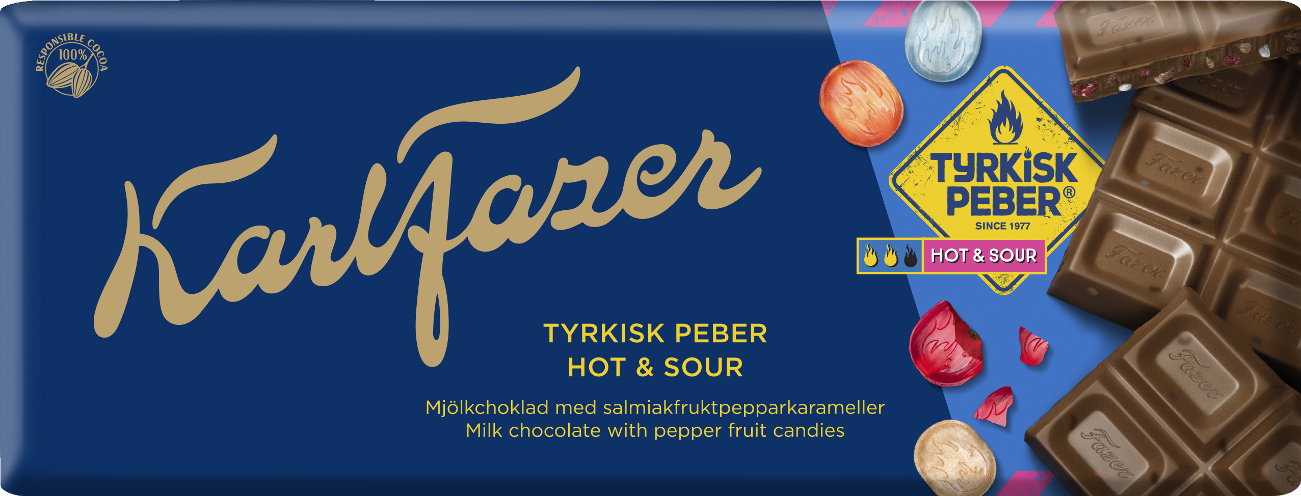 Karl Fazer suklaalevy Tyrkisk Peber Hot&Sour 180g QPA