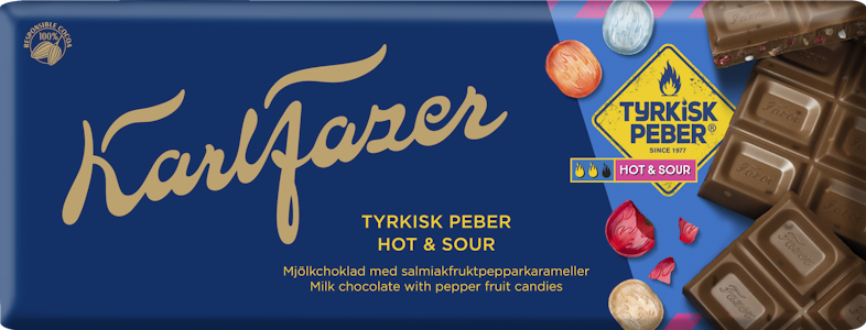 Karl Fazer Tyrkisk Peber Hot&Sour maitosuklaalevy 180g