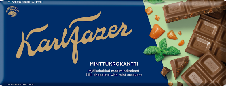 Karl Fazer Minttukrokantti maitosuklaalevy 180g PPA