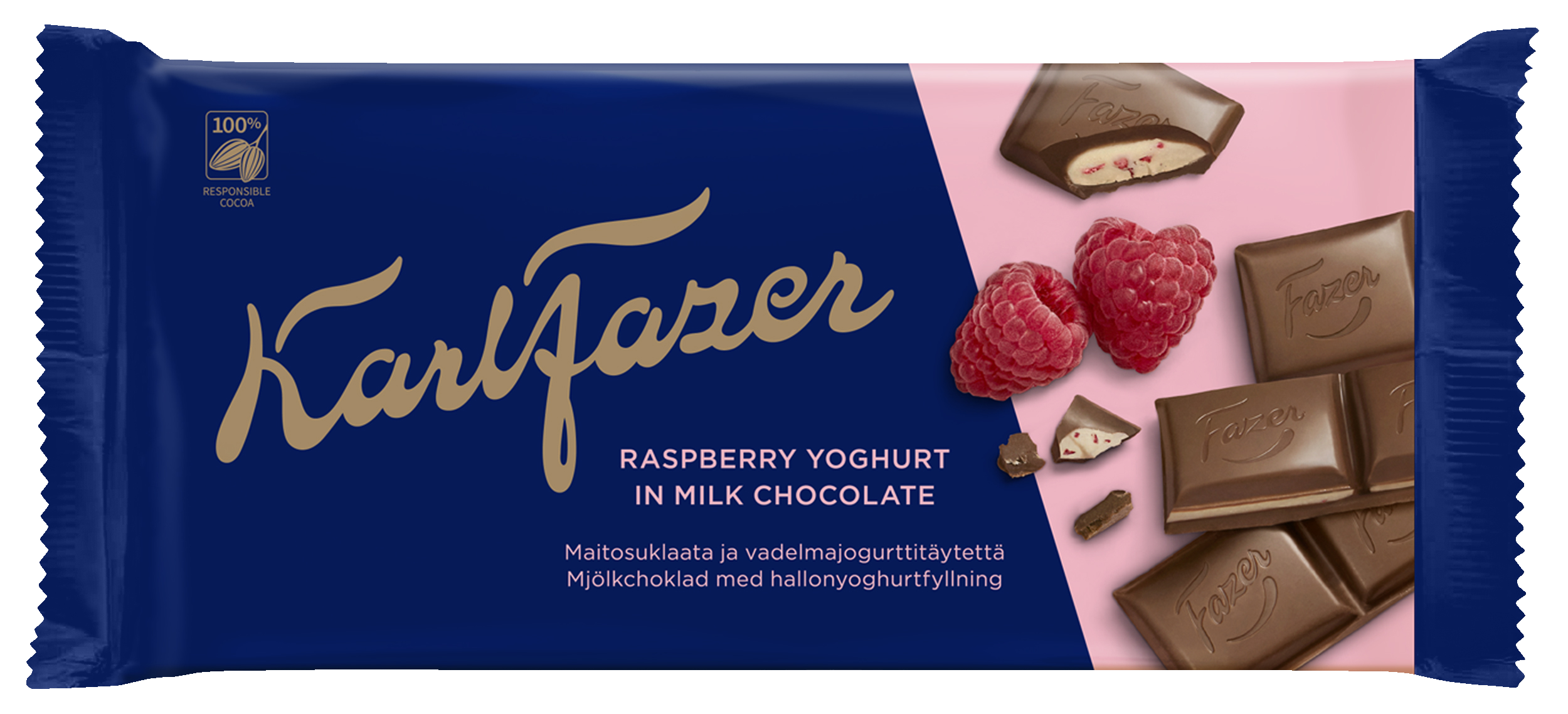 Karl Fazer vadelmajogurtti maitosuklaalevy 121 g